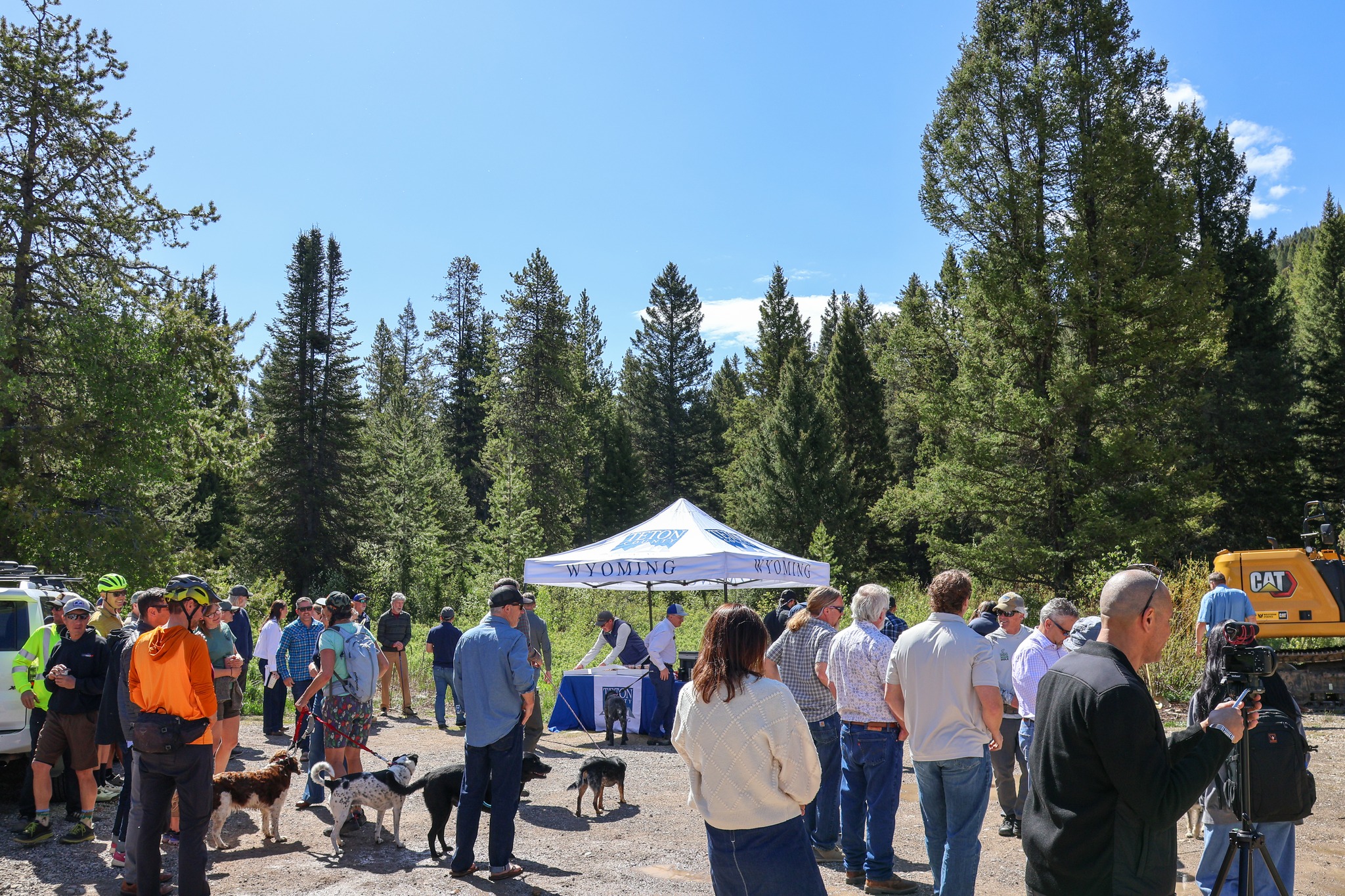 People gathered at ribbon cutting ceremony