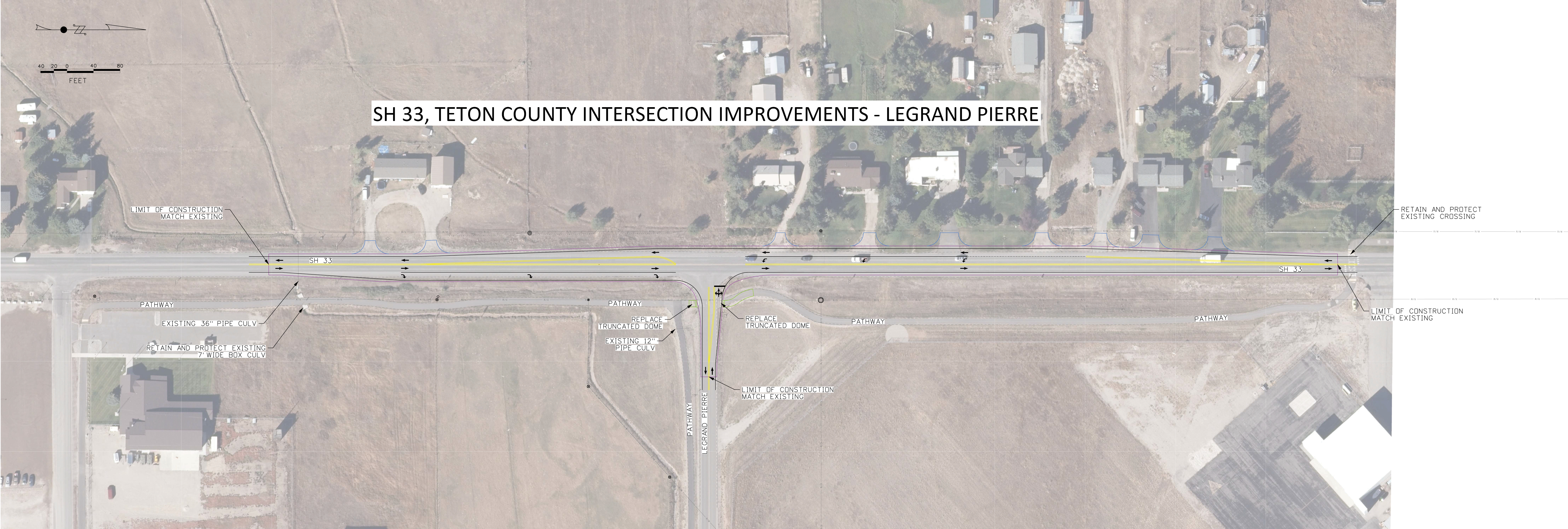 Typical Turn Lane improvements along ID-33 and 8000 South.
